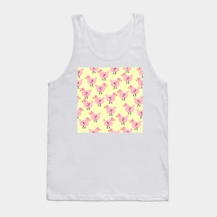 Cute Pink Baby Bird Illustration Seamless Tank Top